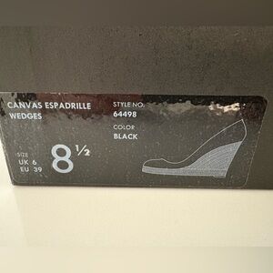 J.Crew canvas espadrille wedges size 8.5 black
